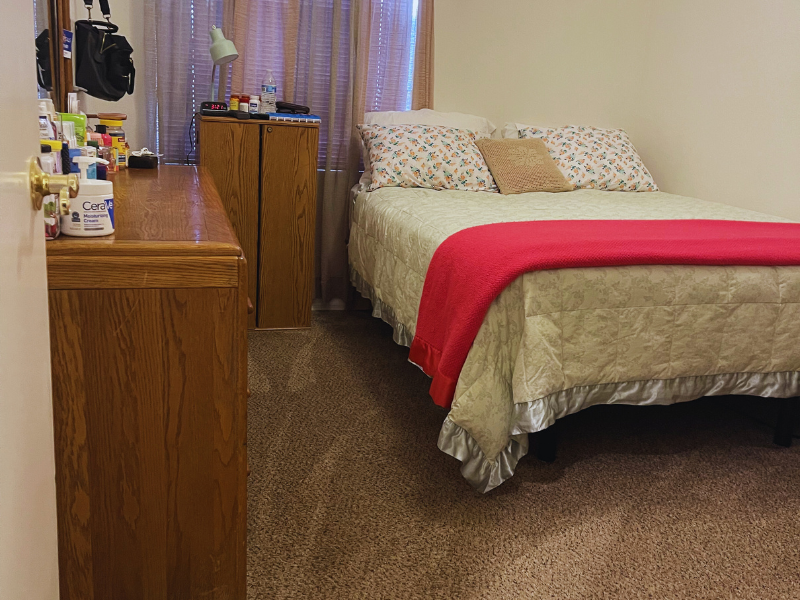 After cleaning: office workspace with clean desks, floors, and organized appearance
